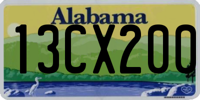 AL license plate 13CX200