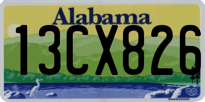 AL license plate 13CX826