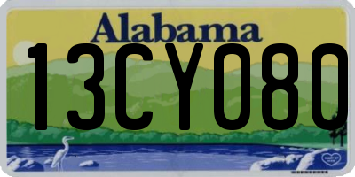 AL license plate 13CY080