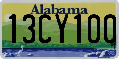 AL license plate 13CY100