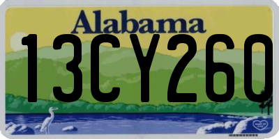 AL license plate 13CY260