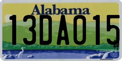 AL license plate 13DA015