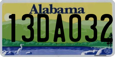 AL license plate 13DA032