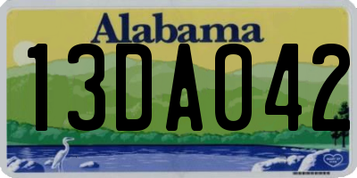 AL license plate 13DA042