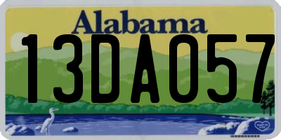 AL license plate 13DA057