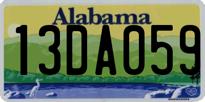 AL license plate 13DA059