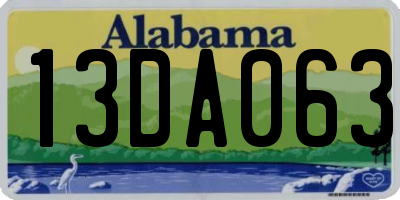 AL license plate 13DA063