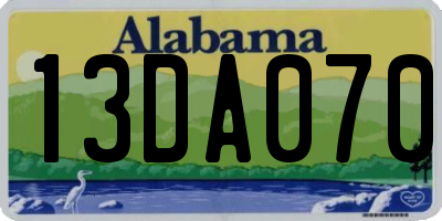 AL license plate 13DA070