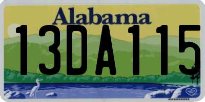 AL license plate 13DA115