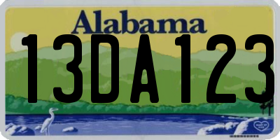 AL license plate 13DA123