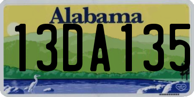 AL license plate 13DA135