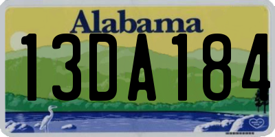 AL license plate 13DA184