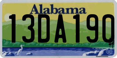 AL license plate 13DA190