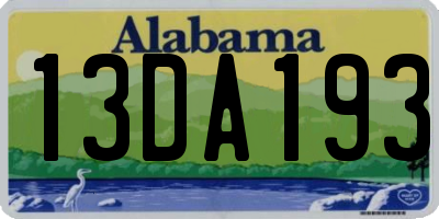 AL license plate 13DA193