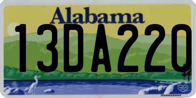 AL license plate 13DA220