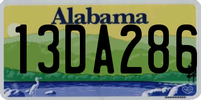AL license plate 13DA286