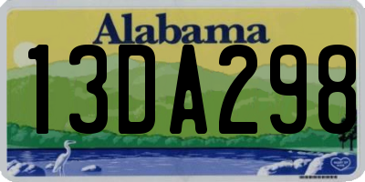 AL license plate 13DA298