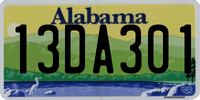 AL license plate 13DA301