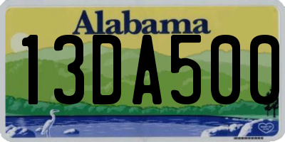 AL license plate 13DA500