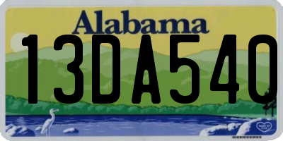 AL license plate 13DA540