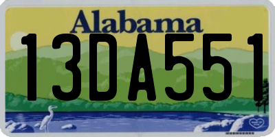 AL license plate 13DA551