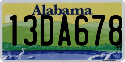 AL license plate 13DA678