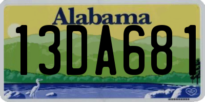 AL license plate 13DA681