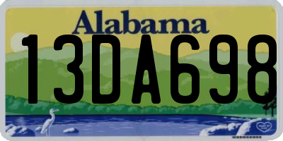AL license plate 13DA698