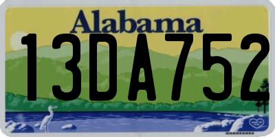 AL license plate 13DA752