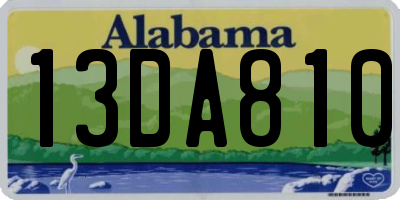 AL license plate 13DA810