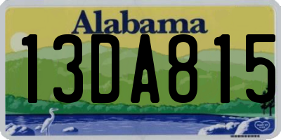 AL license plate 13DA815