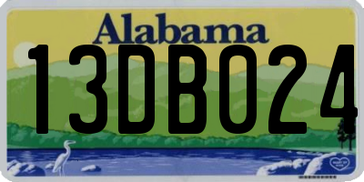 AL license plate 13DB024
