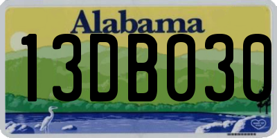 AL license plate 13DB030