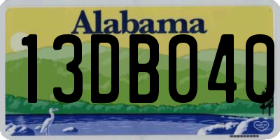 AL license plate 13DB040