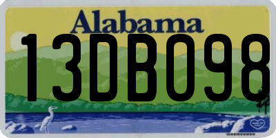 AL license plate 13DB098