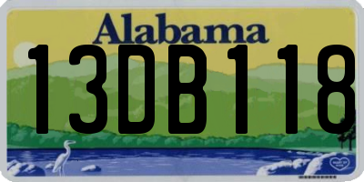AL license plate 13DB118