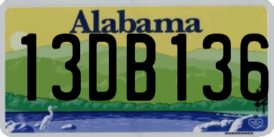 AL license plate 13DB136