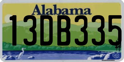 AL license plate 13DB335