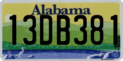 AL license plate 13DB381