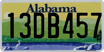 AL license plate 13DB457