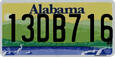 AL license plate 13DB716