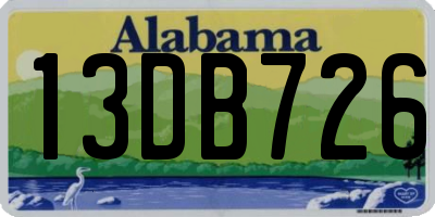 AL license plate 13DB726