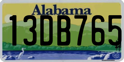 AL license plate 13DB765