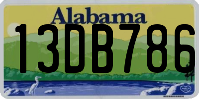 AL license plate 13DB786