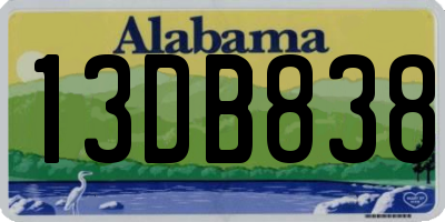 AL license plate 13DB838