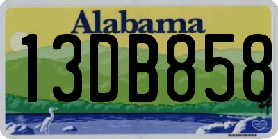 AL license plate 13DB858