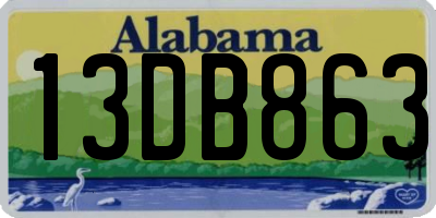 AL license plate 13DB863