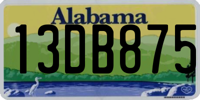 AL license plate 13DB875