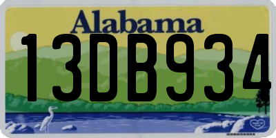 AL license plate 13DB934