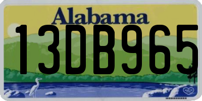 AL license plate 13DB965
